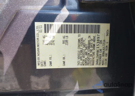 2011 Nissan Altima 2.5 S from USA, damaged, VIN 1N4AL2APXBC153897